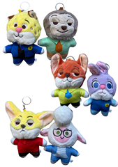Maskotka pluszowa breloczek zwierzaki zoo 14cm (12szt we folii) LY-B054