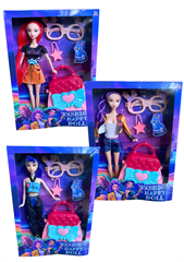 S.CENA Lalka Demon z akcesoriami- torebka,okularki