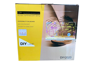 S.CENA Akrylowa tablica do pisania z podświetlanym stojakiem USB 21x21cm LY-D048