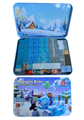 PROM Klocki magnetyczny Magnetic Cube w metalowym pudełeczku 60el niebieskie 9852415499877