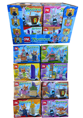 Klocki zwierzaki ZOO mix wzorów 16szt w displayu