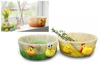 Koszyk wielkanocny sizal 27x7 mix wzorów i kolorów - 1 szt EAC-115