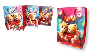 Torba prezentowa 3D sztywna LOVE 41x31x12 cm MIX WZORÓW LPR-F41