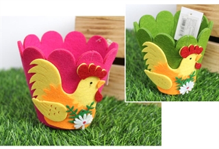 Kosz, koszyczek WIELKANOCNY filcowy 9x9x6,5 cm SN55812