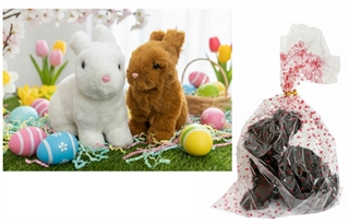 Figurka w futerku ZAJŃC 16x16 cm mix kolor KOT-2409