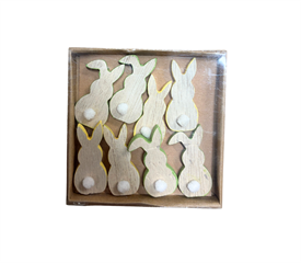 Zając mini drewno 8szt box