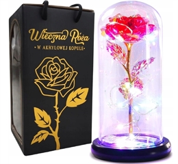 NORIMPEX RÓŻA KOLOR MIX NA LISTKACH NA KABEL