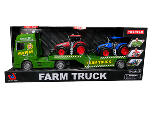 Ciężarówka-laweta św/dźw. + 2 traktory