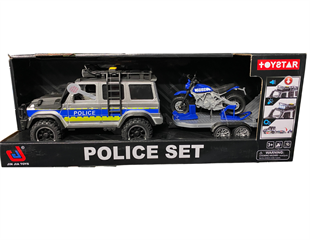 Terenówka policja+motocykl św./dźw.