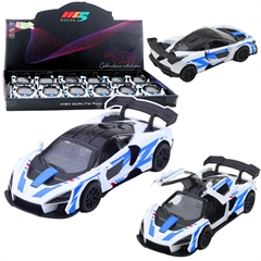 S.CENA 28069 - Samochód Sportowy WyścigowyMetalowy Napęd Otwierane Drzwi Biały 1:32 - 5905991084921