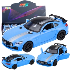 S.CENA 28065 - Samochód Sportowy MetalowyOtwierane Drzwi światła Dźwięki Niebieski 1:32 - 5905991084884