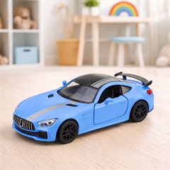 S.CENA 28065 - Samochód Sportowy MetalowyOtwierane Drzwi światła Dźwięki Niebieski 1:32 - 5905991084884