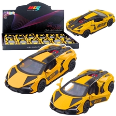 S.CENA 28060 - Samochód Wyścigowy SportowyMetalowy Napęd Otwierane Drzwi Żółty 1:32 - 5905991084822