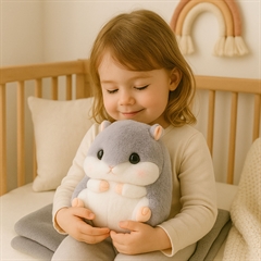 S.CENA 27929 - Pluszowy Chomik OgrzewaczDoRąk Koc 100 x 90 cm 3w1 Szary 35cm - 5905991083511