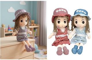 Maskotka DZIEWCZYNKA byłyszcząca nitka 60 cm MIX KOLOR PLW-50512