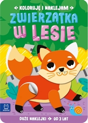 -Koloruję i naklejam. Zwierzątka w lesie. Duże naklejki od 3 lat