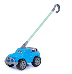 Samochód do pchania Deni z rączką (niebieski)