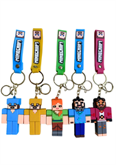 Brelok gumowy duży klockowy ludzik z opaską (24szt we worku) MK15-4