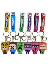 Brelok gumowy klockowy ludzik z opaską (12szt w paczce) QQ0070