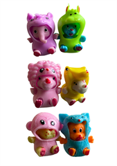 Miękkie zwierzątko w ściąganym ubranku zwierzaczka (50szt w paczce) 32462