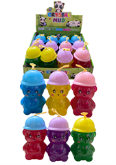 Slime misiu w czapeczce 12cm brokatowy (12szt w displayu) SH19