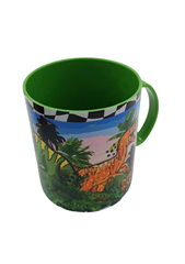 Kubek dziecięcy plastikowy z uchwytem dino 340ml