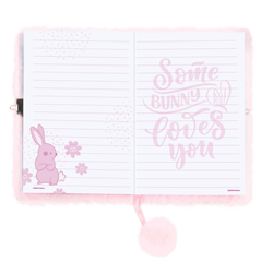 -PAMIĘTNIK PLUSZOWY Z KŁÓDKĄ RÓŻOWY