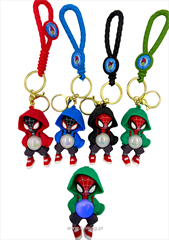 Brelok gumowy duży pająk świecący z opaską 12sztwpaczce