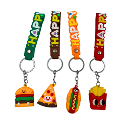 Brelok gumowy jedzonko z opaską (12szt paczka) 10579