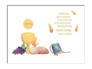 Karnet B6 Komunia anioł