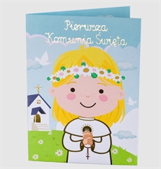 Karnet B6 Komunia dziewczynka kolor