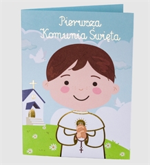 Karnet B6 Komunia chłopiec kolor