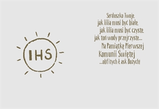 Karnet B6 Komunia chłopiec