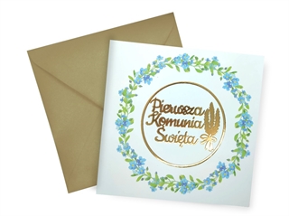 Karnet KW Komunia Niezapominajka 3D