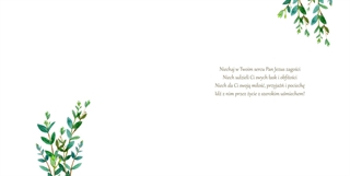 Karnet KW Komunia Liście 3D