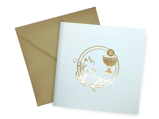 Karnet KW Komunia Tłoczenie Kielich