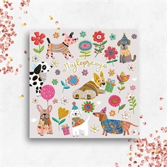 Karnet KW PIESKI W KWIATACH