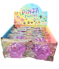 PROM Gniotek antystresowy gumowy Łapka zbrokatem 7x6cm fioletowa GTM-103