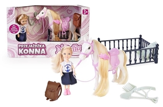 ZESTAW LALKA 13 CM Z KONIEM 8 SZT/K