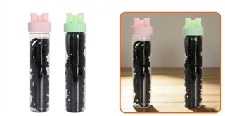 Gumki Do Włosow w tubie kokardka czarne frotka 50szt 66014