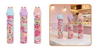 Gumki Do Włosow w tubie babeczka kolorowe frotka 50szt 66015