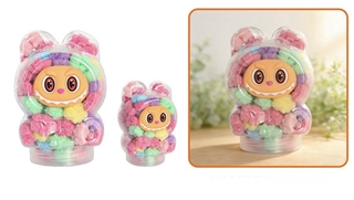 Gumki Do Włosow kolorowe włochate 100el w pojemniczku Labu 66018