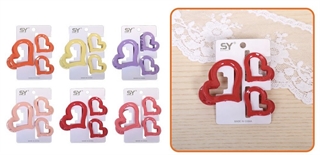 Klamra do włosow zestaw 3szt (1 duża+2małe) serduszko 65860