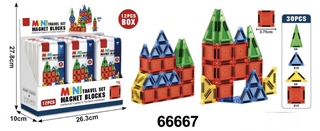 Klocki magnetyczne w metalowym pudełeczku 30el 66667