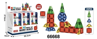 Klocki magnetyczne w metalowym pudełeczku 26el 66668