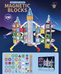 PROM Klocki magnetyczne tor z kuleczkamipodświetlany 190el 900098