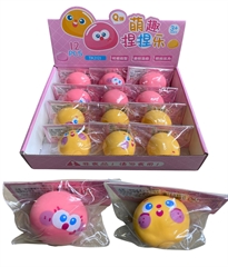 Gniotek z mąką bułeczka zabawka antystresowa (12szt display)