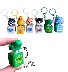 Brelok zwierzątko na kostce z dźwiękiem (12szt w paczce) 11400