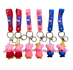 Brelok gumowy duży świnka z opaską (24szt we woreczku) MK56-1