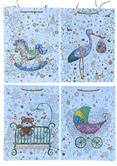 Torebka prezentowa kwiaty 31x42x12cm AL-710